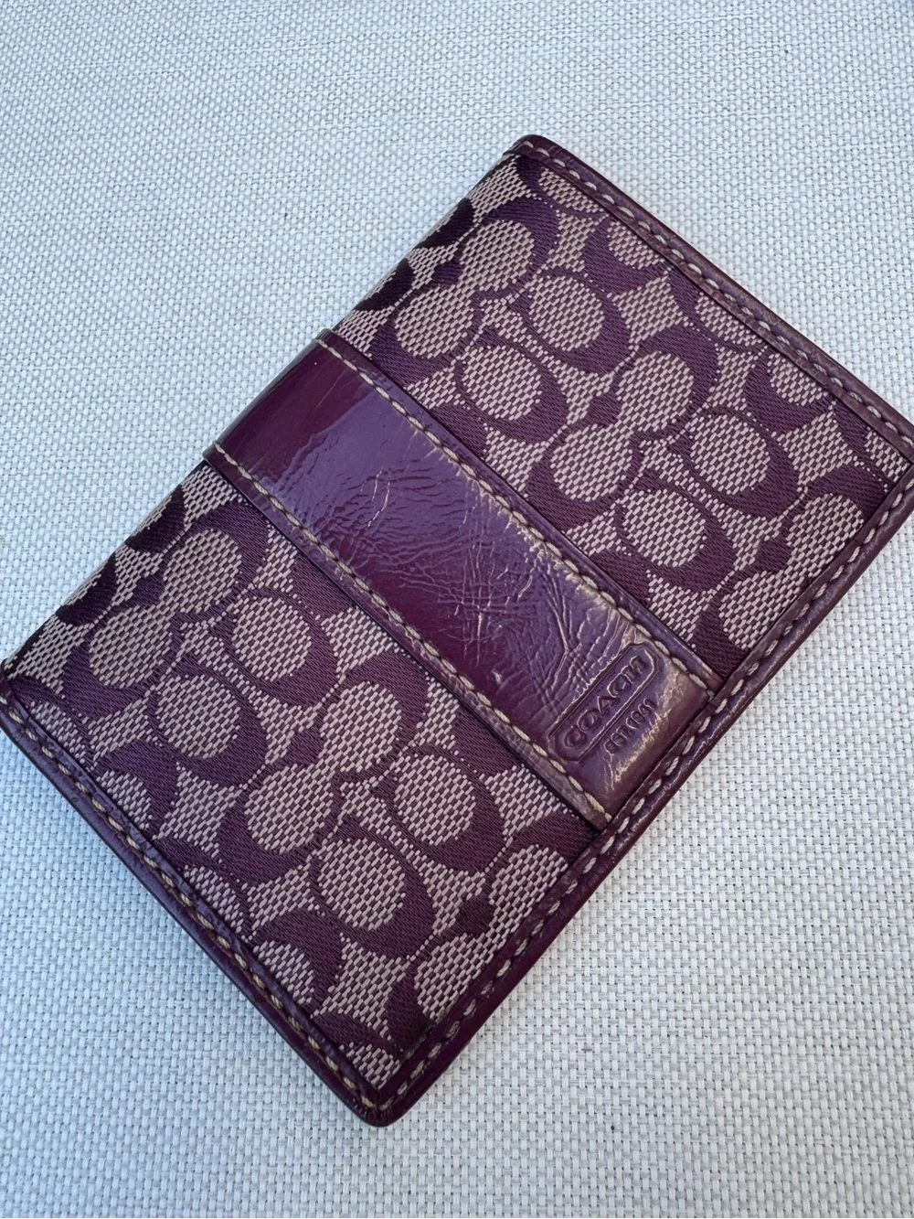 COACH Signature Canvas Wristlet and Purple Small Wallet Bundle